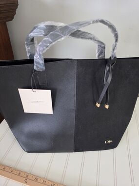 DK Black Tote Bag by Donna Karan